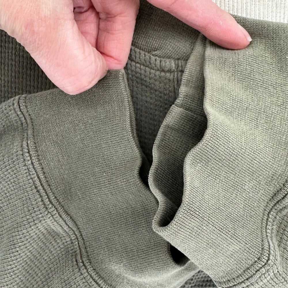 Sorel Mens Long Sleeve Thermal Henley Shirt Olive Green Pocket Size L - Picture 3 of 6